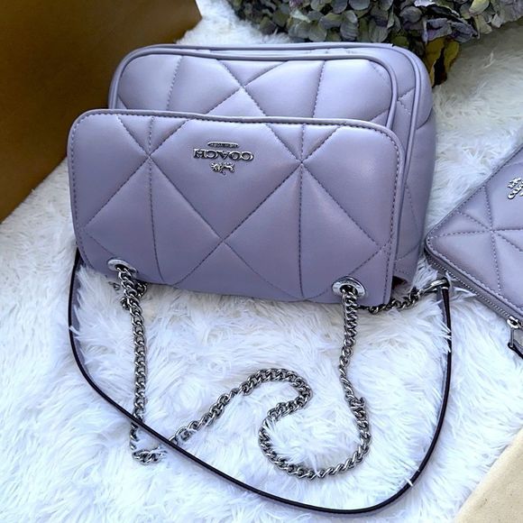 Coach quilted Klare shoulder/crossbody bag and wallet set sv/mist (lilac) - Picture 8 of 13